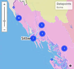 Illustration 4: ThreatWiki shows aid most needed in northwestern Rakhine state.